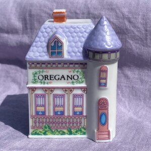 Lenox Spice Village - OREGANO - Fine Porcelain House - 1989 - Jar and Lid